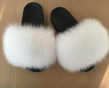 White Fur Slides-DDD Fashions
