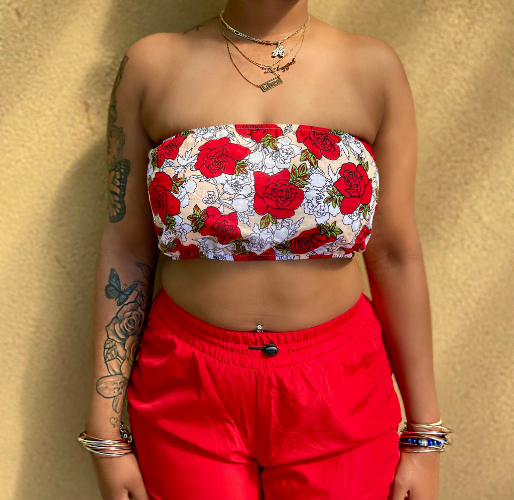 Floral Rose Crop Top