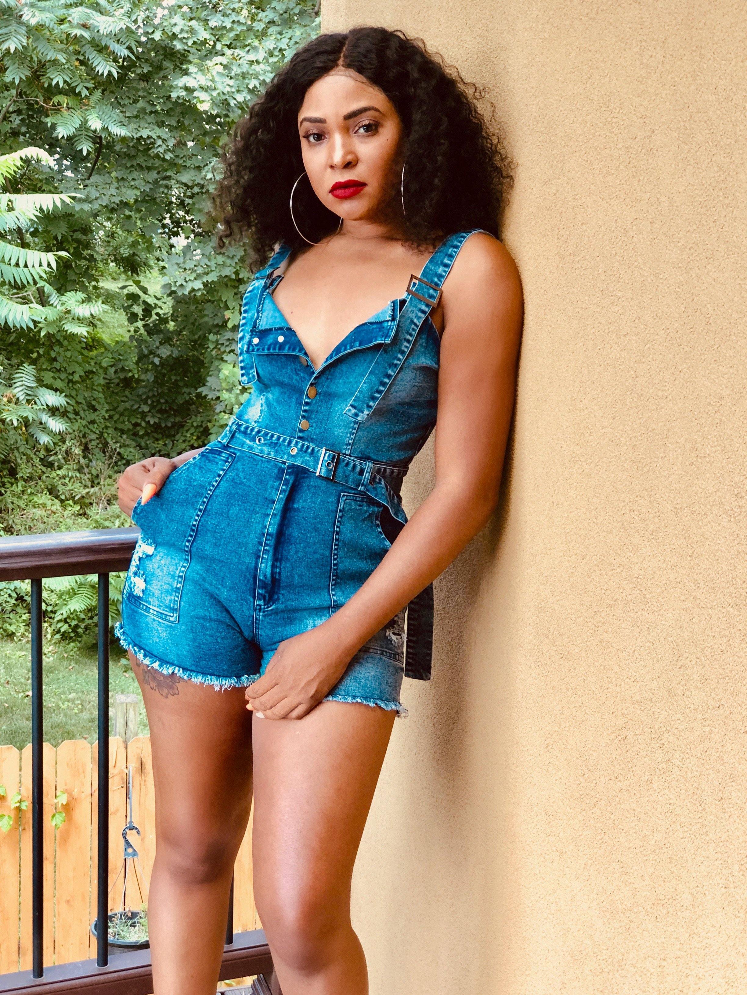 Blue Denim Romper 