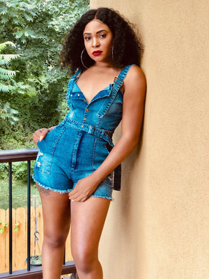 Blue Denim Romper 