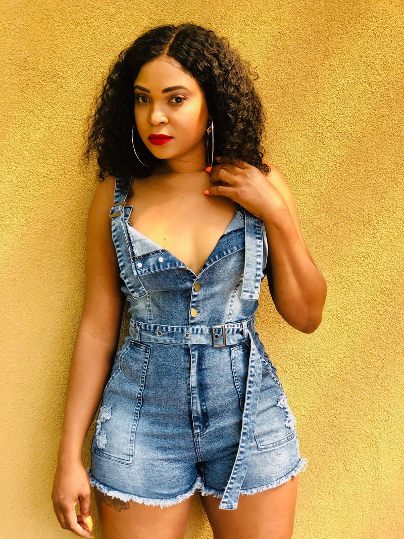 Blue Denim Romper 