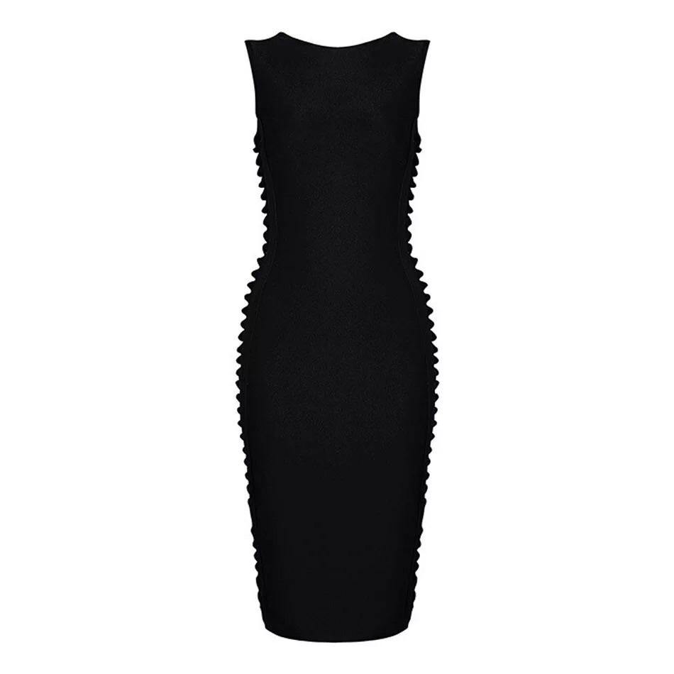 Bandage O Neck Sleeveless Women's Dress-DDD Fashions