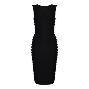 Bandage O Neck Sleeveless Women's Dress-DDD Fashions