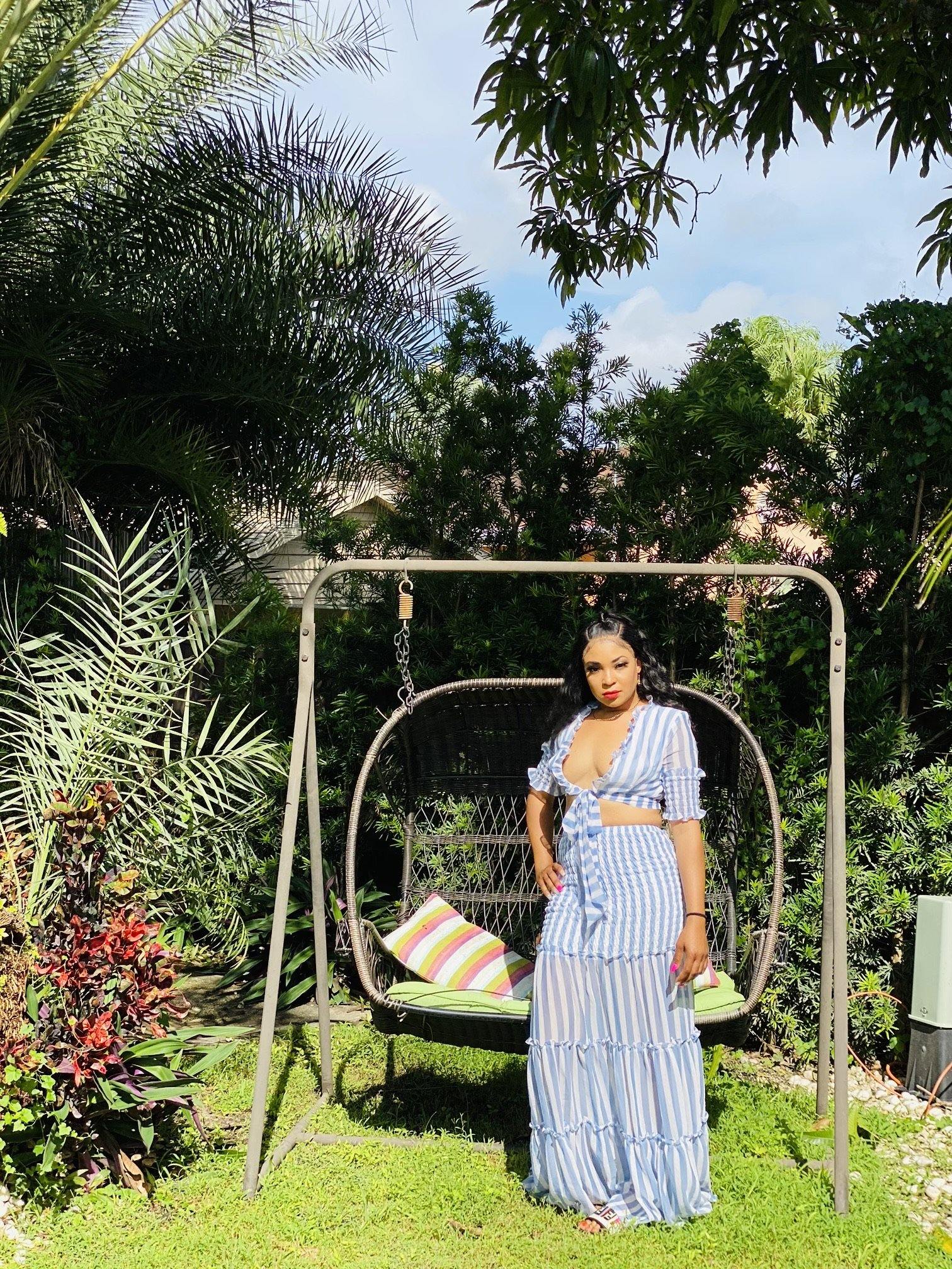 Stripped Maxi Skirt Set-DDD Fashions