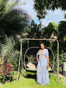 Stripped Maxi Skirt Set-DDD Fashions