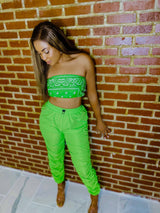 Green Drawstring Joggers-DDD Fashions