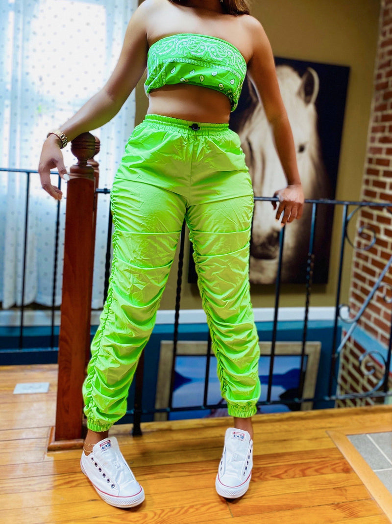 Green Drawstring Joggers-DDD Fashions